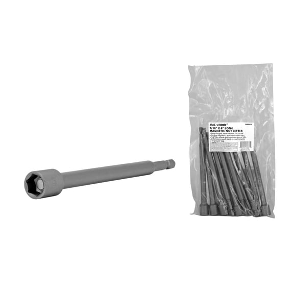 10pc 7/16" x 6" Long Hex Shank Quick-Release Magnetic Nut Setter Driver