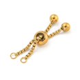 thumbnail image 1 of 10pc Adjustable 304 Stainless Steel Box Chain Slider Bracelet Making Golden 2-1/4 inch(5.7cm) Hole: 2mm, 1 of 3