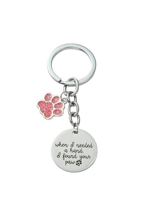 10pc Alloy Enamel Keychain Paw Print Platinum 7.8cm