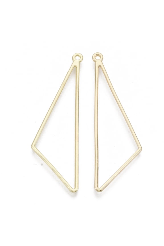 10pc Alloy Open Back Bezel Big Pendants For DIY UV Resin Epoxy Resin Pressed Flower Jewelry Triangle Light Mixed Color 57x17.5x1.5mm Hole: 1.6mm