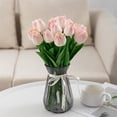 thumbnail image 1 of 10pc Artificial Tulip Flowers Bouquet Light Pink Silk Fake Faux for Wedding Party Home Outdoor Decoration, 1 of 5