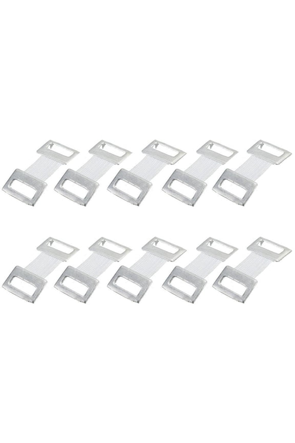 10pc/Bag Replacement Elastic Band Wrap Stretch Metal Fastening Clips Hooks Coffee Colors White