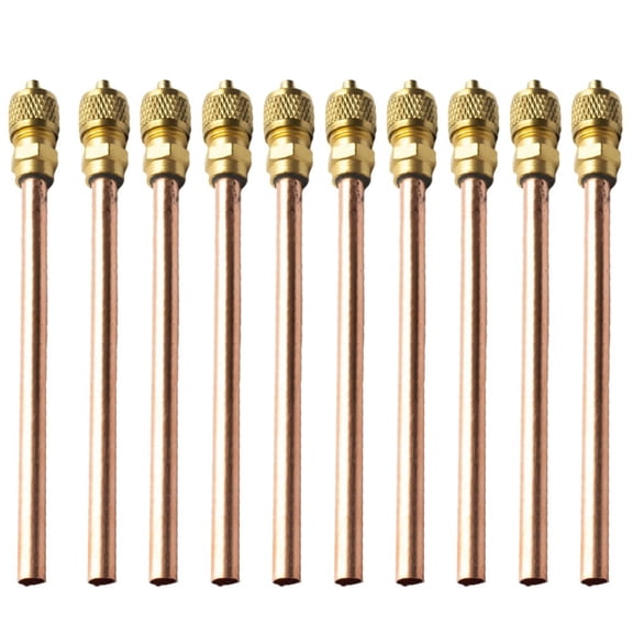 10pc Brass Access Valve Air Conditioner Refrigeration Compressor Maintence Valves Copper Tube Filling Part 3.4Mpa Service Valve