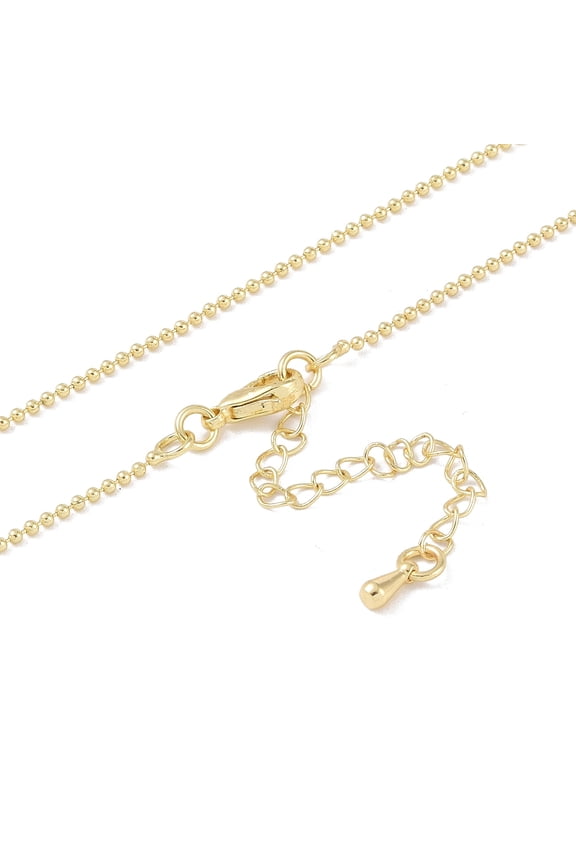10pc Brass Chain Necklaces Ball Chains Real 18K Gold Plated 17.64 inch(44.8cm)