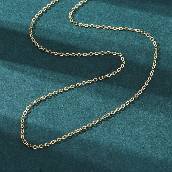10pc Brass Chain Necklacess with Brass End Chain Long-Lasting Plated Cadmium Free & Lead Free Real 18K Gold Plated 16.3 inch(41.3cm)