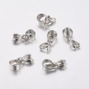 10pc Brass Ice Pick Pinch Bails Nickel Free Platinum Color Size: Dimension: 11mm long hole: 3mm.