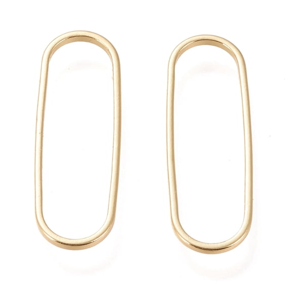 10pc Brass Linking Ring Long-Lasting Plated Oval Goldenen 25x8.5x1mm Inner Diameter: 23.3x7mm