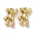 thumbnail image 1 of 10pc Brass Pendants Lead Free & Cadmium Free Bear Real 18K Gold Plated 18x10.5x4.5mm Hole: 4.5X2mm, 1 of 2