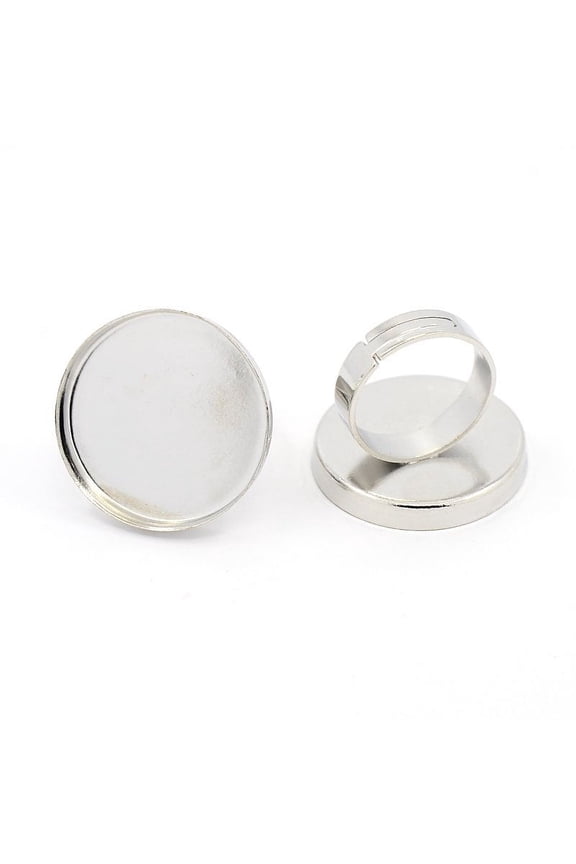 10pc Brass Ring Shanks Pad Ring Base Fin For Jewelry Making Adjustable Platinum 17mm Tray: 25mm