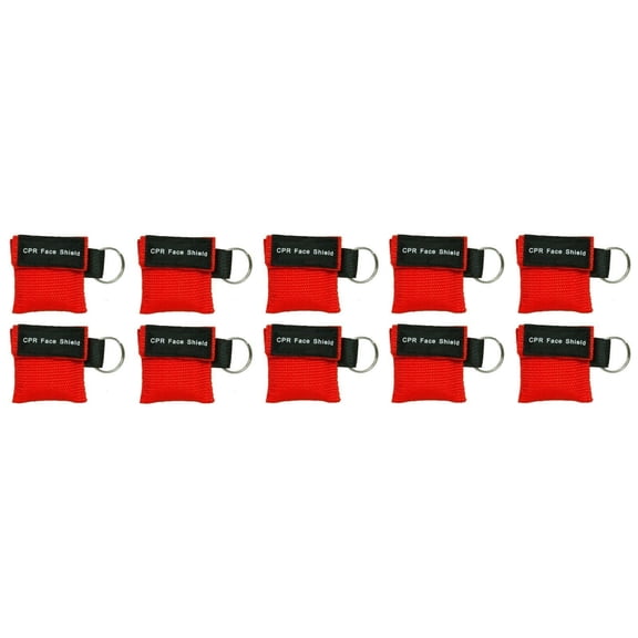 10pc CPR Mask Keychain Emergency Kit CPR Face Shields for First Aid AED Training