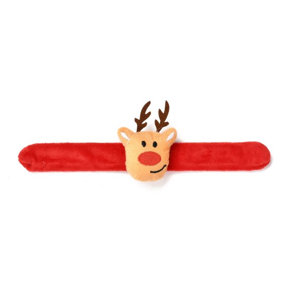 10pc Christmas Slap Bracelets Snap Bracelets for Kids and Adults Christmas Party Christmas Reindeer/Stag Sandy Brown 24.5x2.5x0.2cm