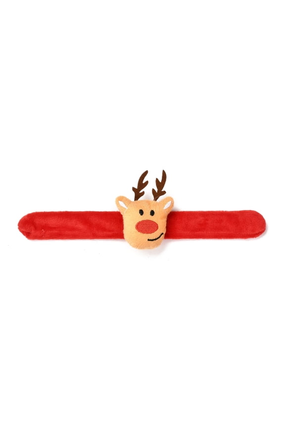 10pc Christmas Slap Bracelets Snap Bracelets for Kids and Adults Christmas Party Christmas Reindeer/Stag Sandy Brown 24.5x2.5x0.2cm