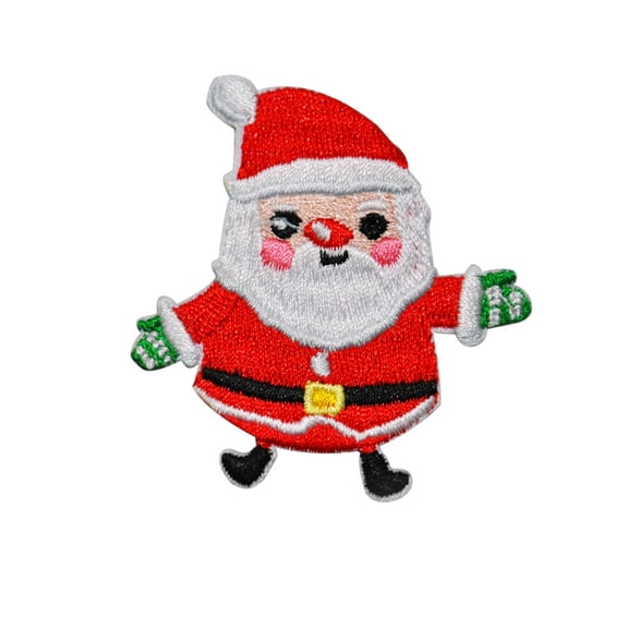 10pc Christmas Themed Computerized Embroidery Cloth Self Adhesive Patches Stick On Patch Costume Accessories Appliques Santa Claus 54x50mm