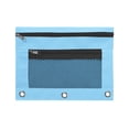thumbnail image 1 of 10pc Cloth Binder Pencil Case with Zipper, Three-Hole Design, Transparent Compartment, Durable Storage Organizer for Office & Home, 1 of 5