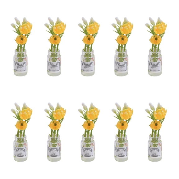 10pc Dashboard Center Console Mount Decoration Glow Small Figurines Decors Miniature Potted Flowers Ornament