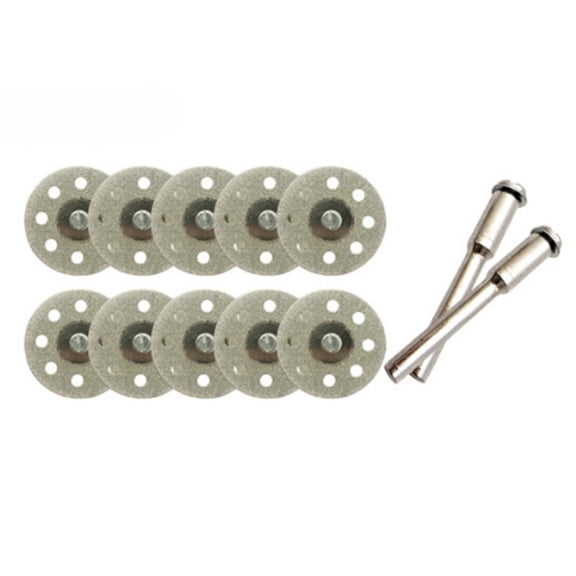 10pc Diamond Cutting Discs Set, 1Inch Electroplated Mini Circular Saw Blades, Rotary Tool Accessories with Mandrels, for Stone Glass Ceramic Gemstone Cutting