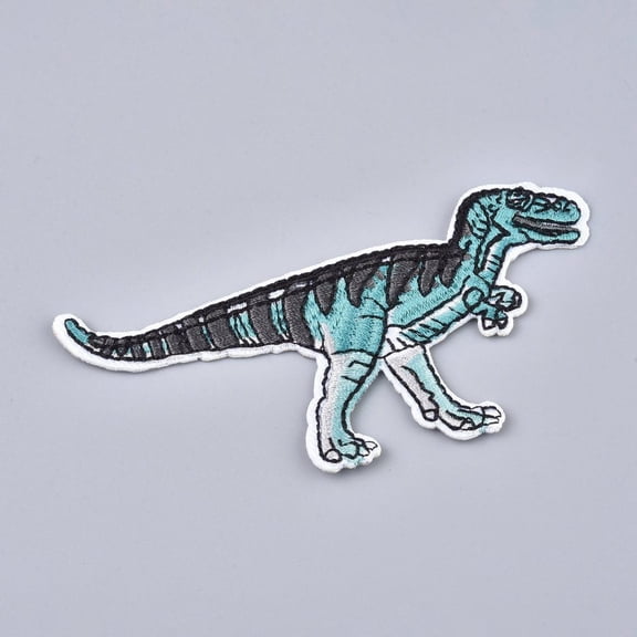 10pc Dinosaur Embroidered Iron-on/Sew-on PatchesDark Turquoise & GrayCostume Accessories for ClothingBagsDIY Crafts (55x104x2mm)DIY