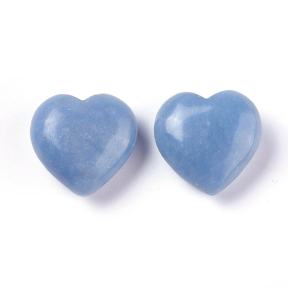 10pc Dyed & Heated Natural Blue Aventurine Heart Love Stone Pocket Palm Stone for Reiki Balancing 24~25x25x11mm