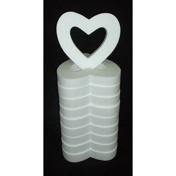 10pc EPS styro-foam Open HEART 12"X2" White Craft Floral Wedding Party Valentine