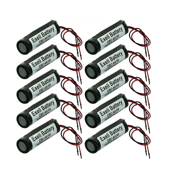 10pc Exell 1.2V Custom NiCd 1000mAh Battery Pack w/ 5" AWG Bare Wire Leads