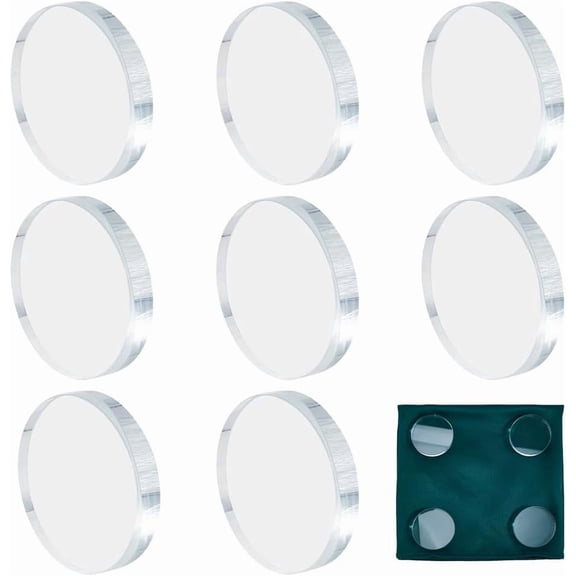 10pc Glass Fabric Pattern Weights Sewing Tools Clear Flat Round 59x10mm artisanal