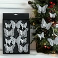 thumbnail image 1 of 10pc Glittering Hollow Butterfly Ornaments with Easy Clip-On for Christmas Tree Decorations, Realistic Faux Finish Festive Hanging Decor for Holiday Party Home Decor, 1 of 6