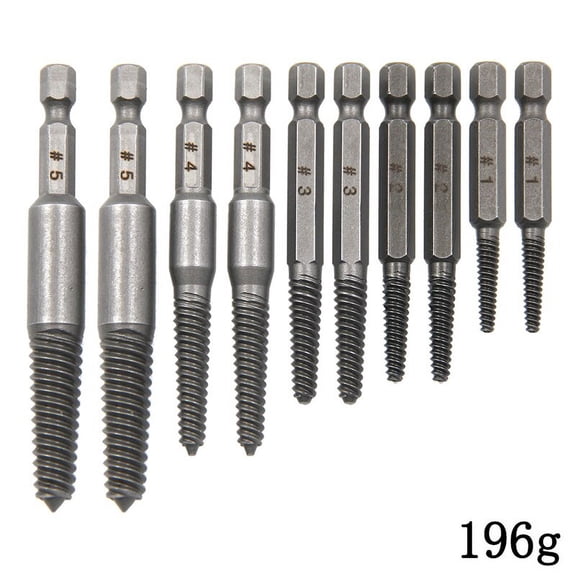 10pc Hexagonal Shank Broken Head Screw Extractor Screw Broken Head Screwdriver for Taking out Electric Drill Tool Set