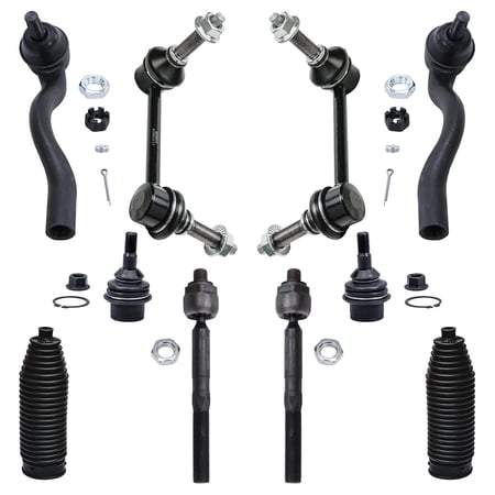 10pc Kit Front Sway Bar End Links, Lower Ball Joints, Inner Outer Tie Rods w/Rack Boots Replacement for 11-15 Dodge Durango - [2011 Jeep Grand Cherokee] - [2012-2015 Grand Cherokee 3.6/5.7L]