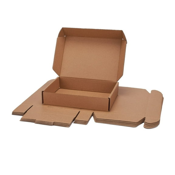 10pc Kraft Paper Folding Box Corrugated Board Box Postal Box Tan 20x14x4cm