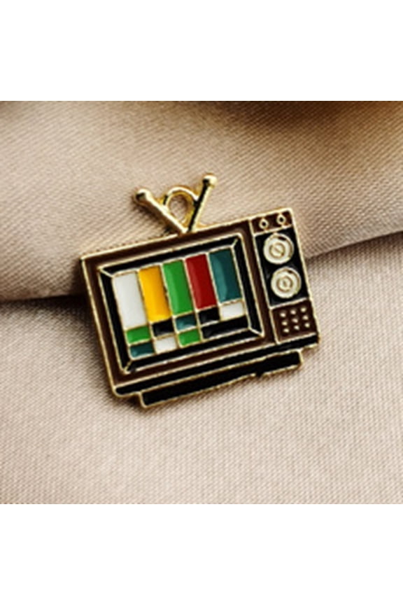 10pc Light Gold Plated Alloy Enamel Pendants Television Pendant Accessories Square Black 20x20mm