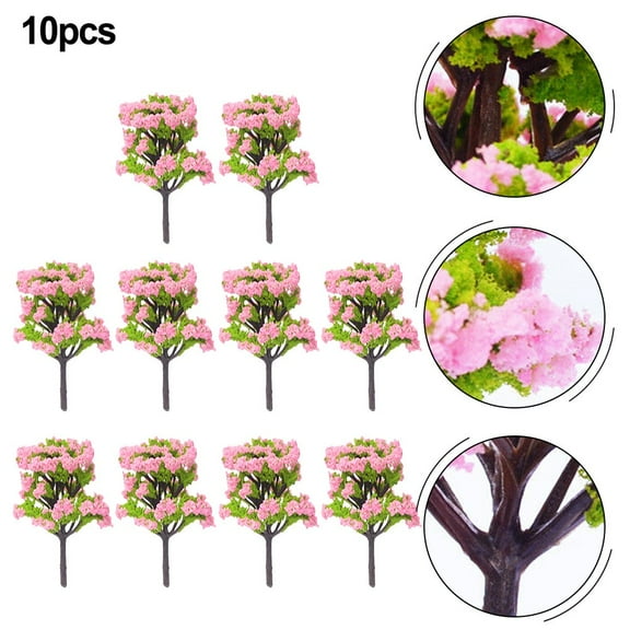 10pc Model Tree Train Railroad Scenery 1:100 HO Scale Landscape Decor 10cm For Plastic Railroad Layout Diorama Wargame Scenery