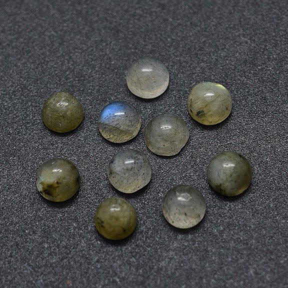 10pc Natural Labradorite Cabochons Half Round/Dome 4x1.5~2.5mm