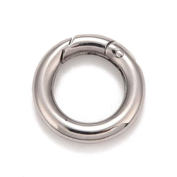10pc Non-Tarnish 304 Stainless Steel Spring Gate Rings for Keychain Stainless Steel Color 9 Gauge 3x16x3mm