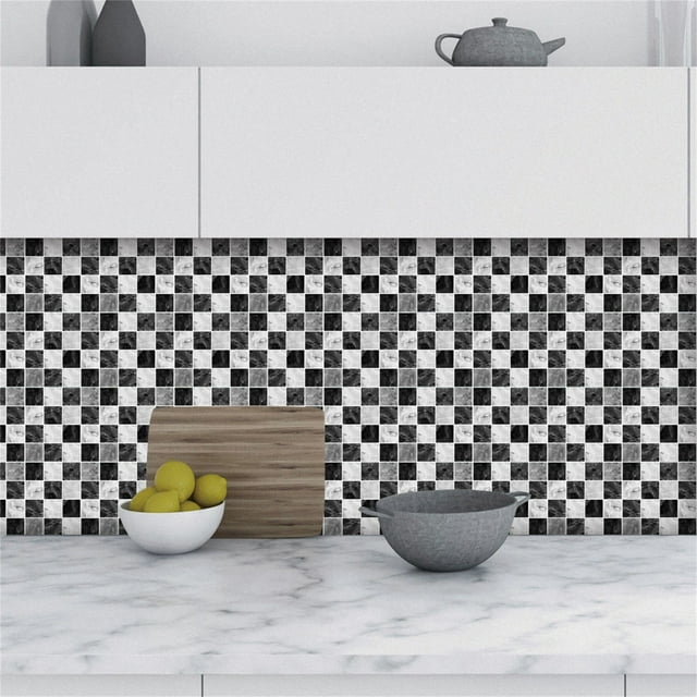 10pc Peel And Stick Ceramic Tile Paste 3D Lattice Ceramic Tile Paste DIY Waterproof Self Adhesive Wall Sticker