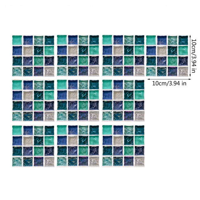 10pc Peel And Stick Ceramic Tile Paste 3D Lattice Crystal Ceramic Tile