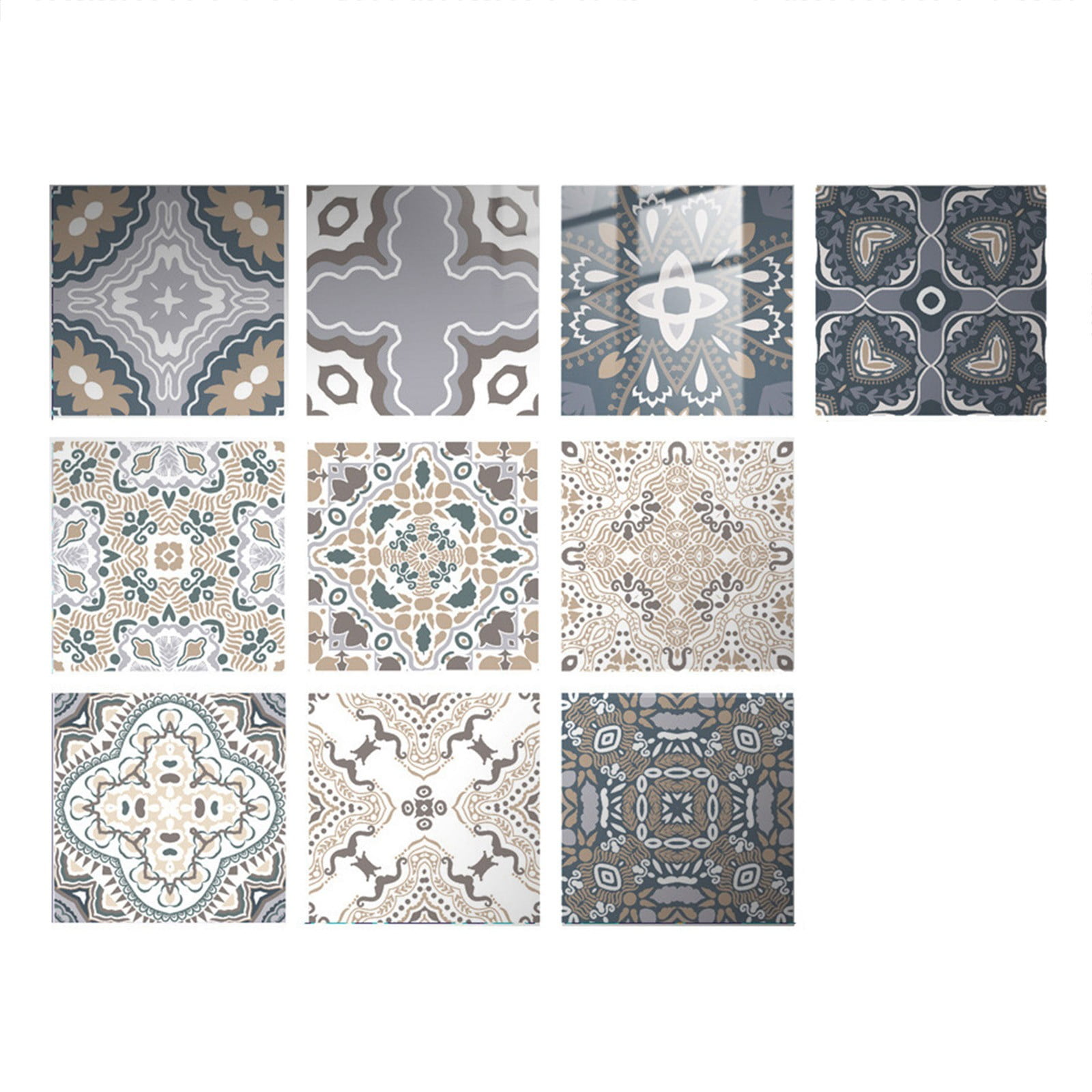 10pc Peel And Stick Ceramic Tile Paste 3D Lattice Ceramic Tile Paste