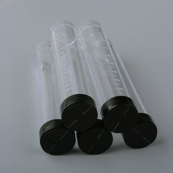 10pc Plastic Bead Containers Bottle Column Clear 10.6x2.1cm Capacity: 20ml(0.67 fl. oz)