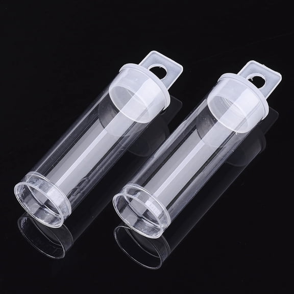 10pc Plastic Bead Containers Bottle For Seed Beads Storage Clear 68x19mm Hole: 6mm Capacity: 10ml(0.34 fl. oz)