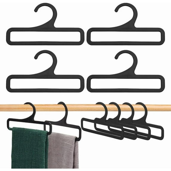 10pc Plastic Multifunctional Hangers Black 78x137x2mm Inner Diameter: 18x123mm
