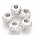 thumbnail image 1 of 10pc Polymer Clay Rhinestones European Beads Large Hole Beads with Platinum Plated Brass Single Cores Rondelle Crystal 11x8mm Hole: 4.5mm, 1 of 3