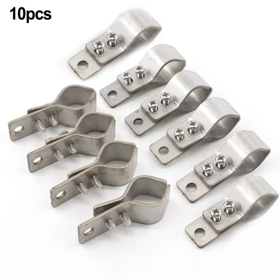 10pc Pulley Small Clamp Heavy Hinges Shade Accessori Adjustable SS304 Stainless Steel Pipe Clamps For Sunshade Net Installation