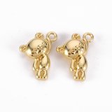 10pc Rack Plating Alloy Charms Cadmium Free & Lead Free Bear Light Gold ...