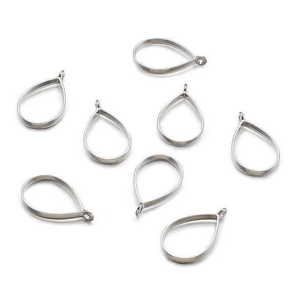 10pc Rack Plating Alloy Teardrop Open Back Bezel Pendants For DIY UV Resin Epoxy Resin Pressed Flower Jewelry Mixed Color 33.9x20.5x3.8mm Hole: 2.8mm