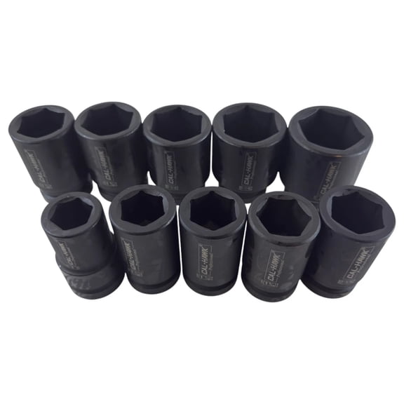 10pc SAE Deep Impact Socket 1" inch Drive 6 Point Sockets 1" - 2"