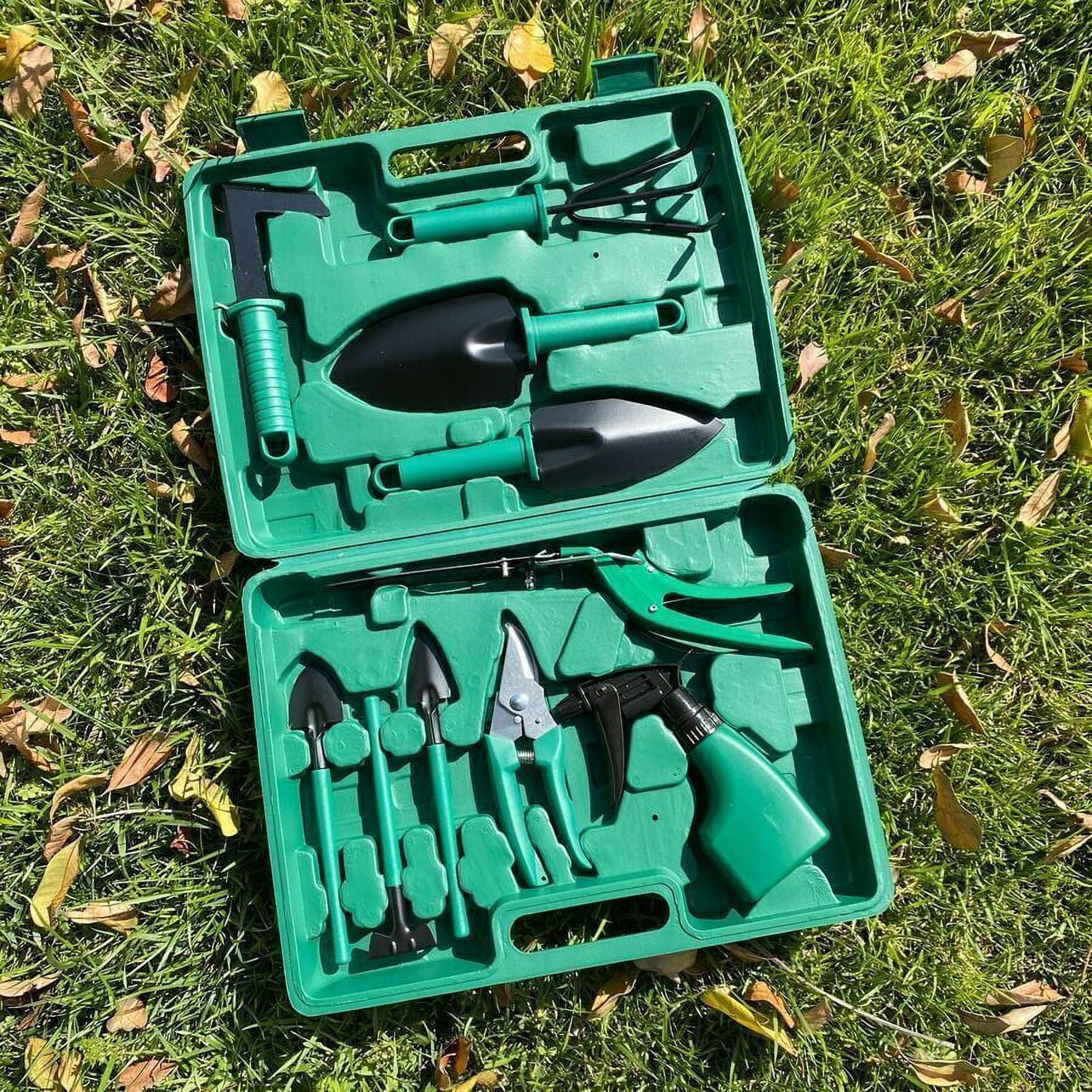 10pc Set Gardening Hand Tools Kits w/ Carrying Case Vegetable Flower