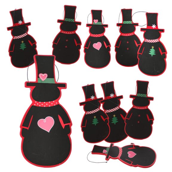 10pc Snowman Chalkboard Christmas Ornament Set - for Winter Decor - Factory Direct Craft
