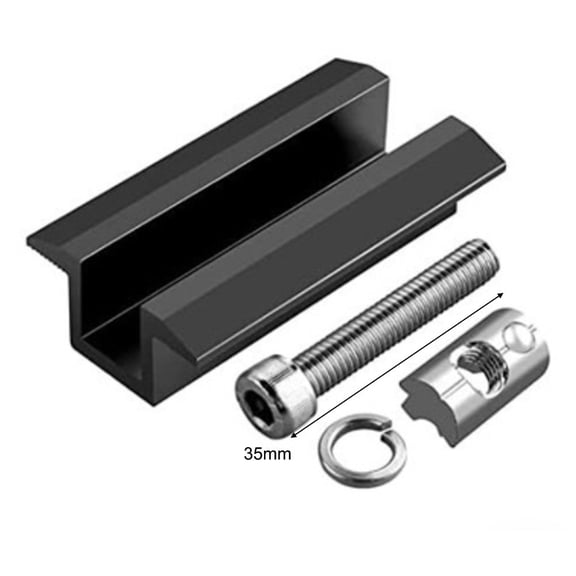 10pc Solar Panel Middle Clamp Solar Modules Fixing Bracket Aluminum Solar Slot Nut M8 PV Mounting Rail Clamp Accessories