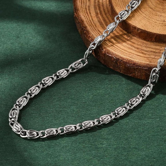 10pc Tarnish Resistant 304 Stainless Steel Lumachina Chain Necklaces Stainless Steel Color 19.68 inch(50cm) 3.5~4mm