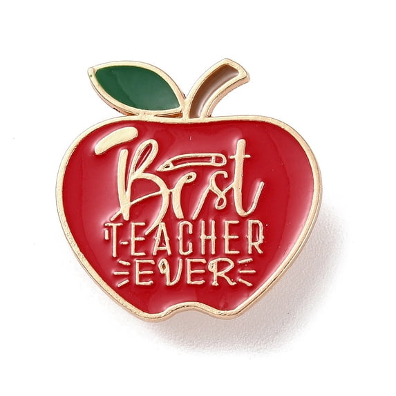 10pc Teacher's Day Theme Rack Plating Light Gold Alloy Brooches Enamel ...