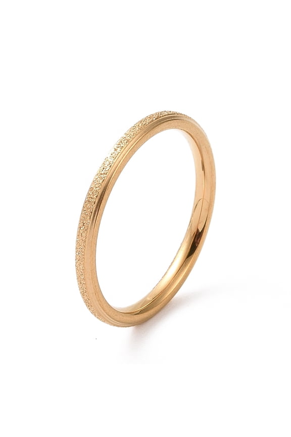 10pc Textured 201 Stainless Steel Simple Thin Finger Ring for Women Golden 2mm Inner Diameter: 17mm